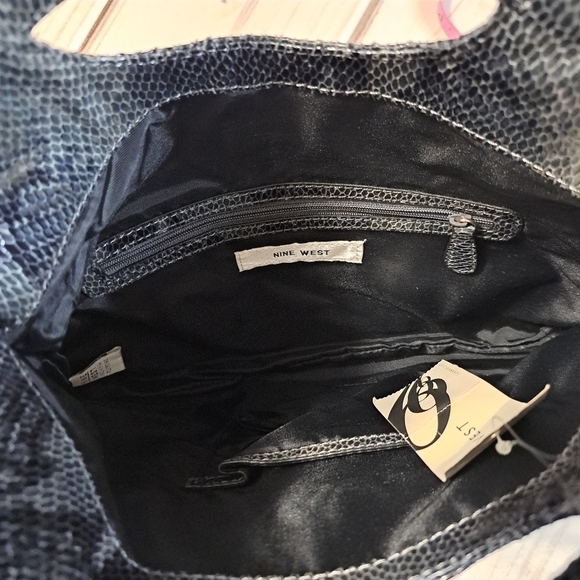 Nine West Snake Print Envelope Purse Hand Bag Fold Em Clutch - Picture 8 of 12